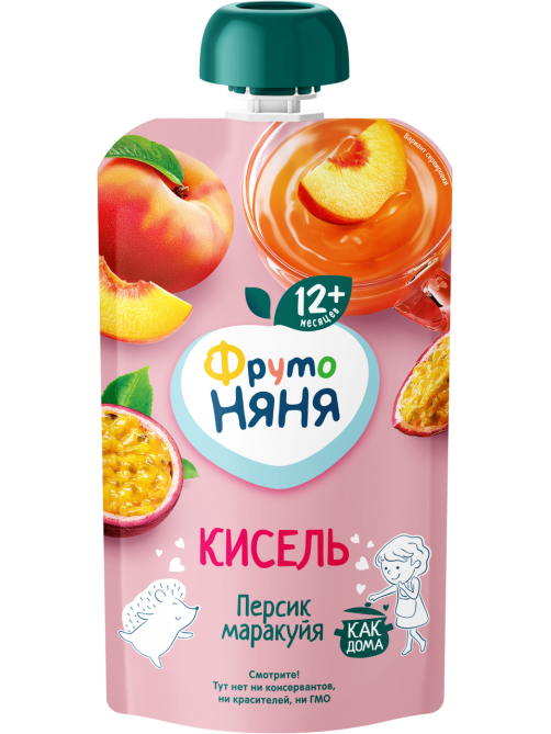 Кисель детский ФрутоНяня Персик и маракуйя с 12 месяцев, 130г