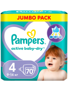 Подгузники Pampers active baby-dry maxi 8-14кг, 70шт