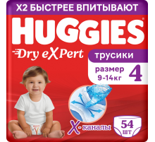 Подгузники-трусики Huggies Dry Expert №4 9-14кг, 54шт