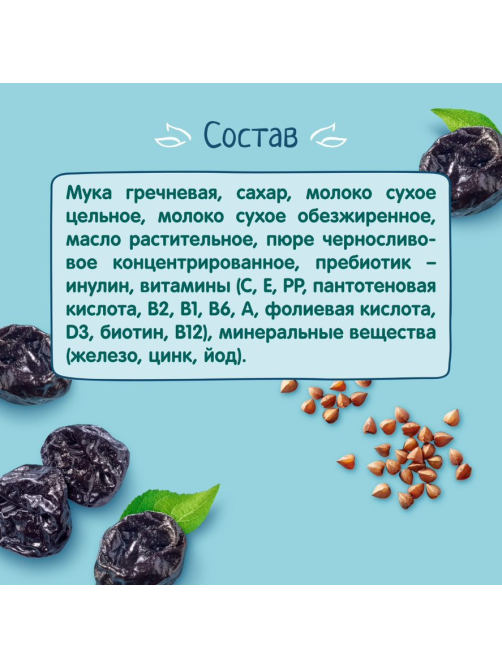 Каша молочная детская ФрутоНяня Гречневая Чернослив с 6 месяцев, 200г