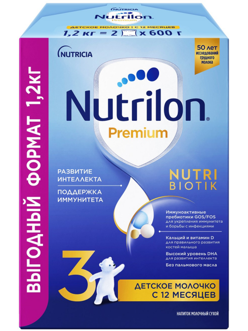 Смесь молочная детская Nutrilon 3 Premium с 12 месяцев, 1.2кг
