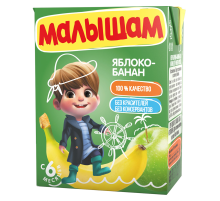 Нектар детский Малышам Яблоко и банан с 6 месяцев, 200мл