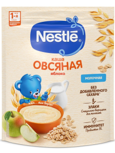 Каша молочная детская Nestle Овсяная Яблоко с 5 месяцев, 200г