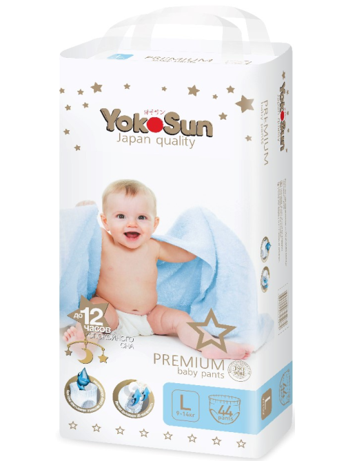 Подгузники-трусики YokoSun Premium L 9-14кг, 44шт