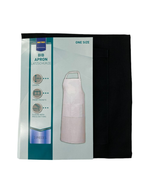 METRO PROFESSIONAL Фартук черный, 3шт х 100см
