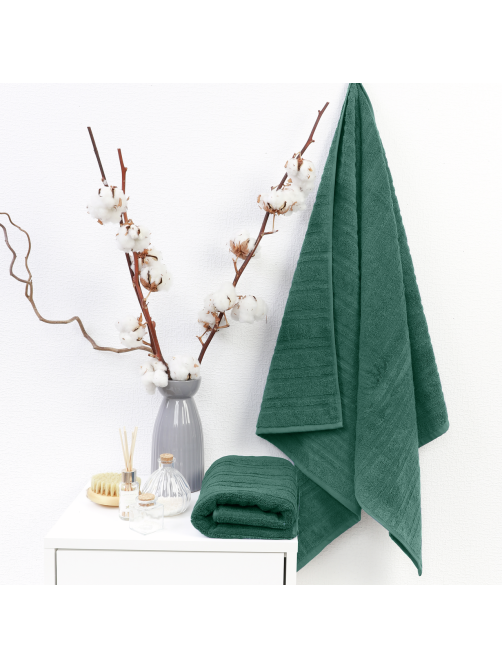 Полотенце Tessolo Home махровое корфу темно-зеленое 550г, 70 x 140см