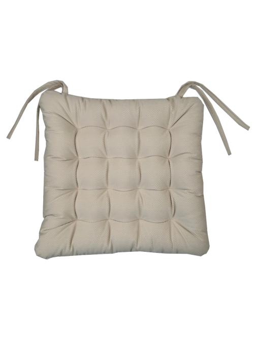 Сидушка 23rd Avenue Herringbone с тафингом кремовая, 38 x 38см
