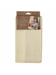 Полотенце кухонное Tessolo Home ванильное хлопок соты, 40 x 60см