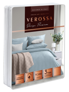 Комплект постельного белья Verossa Stripe голубой водопад евро