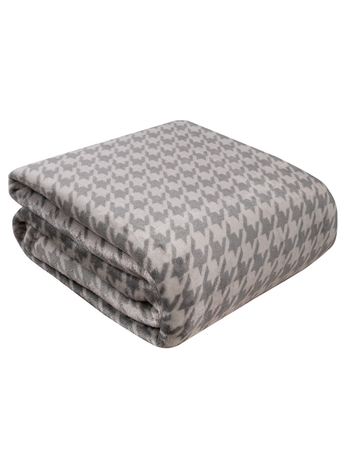 Плед Tessolo Home Пье-де-Пуль микровелюр серый, 200 x 220см