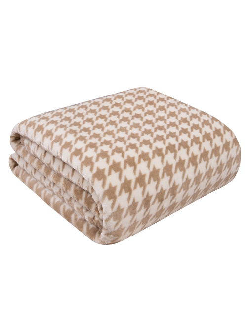 Плед Tessolo Home Пье-де-Пуль микровелюр бежевый, 150 x 200см