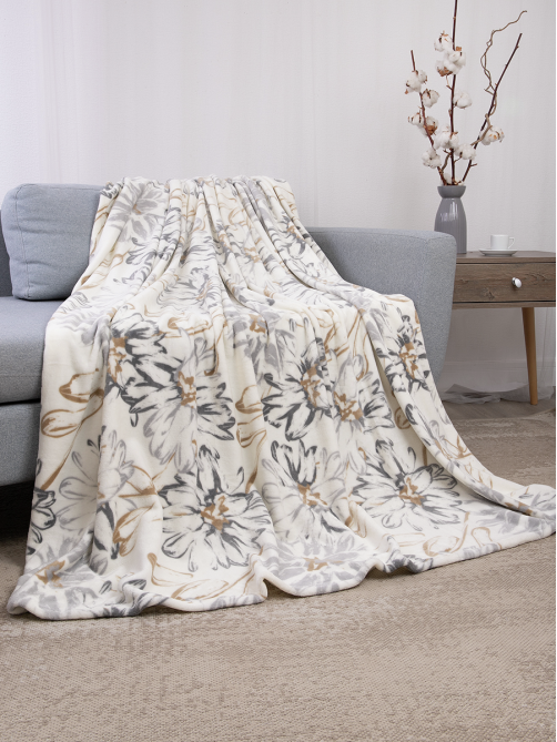 Плед Tessolo Home Бланш микровелюр молочный, 150 x 200см
