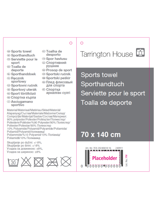 Tarrington House Полотенце спортивное оранжевое из полиэстера, 70 x 140см