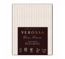 Простыня Verossa Antique White на резинке страйп-сатин, 200 x 200см