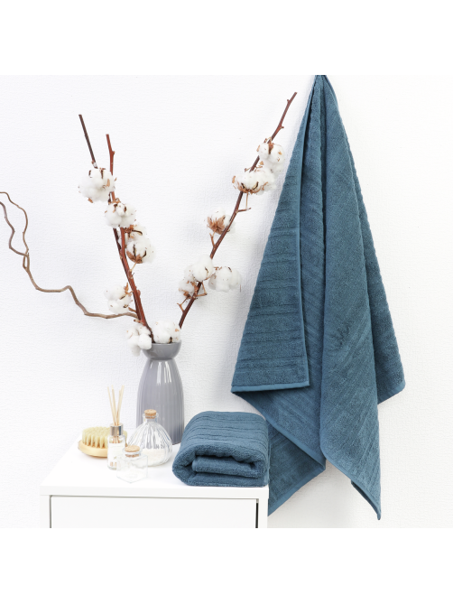 Полотенце Tessolo Home махровое корфу синее 550г, 70 x 140см