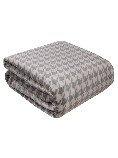 Плед Tessolo Home Пье-де-Пуль микровелюр серый, 150 x 200см