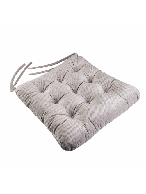 Tarrington House Подушка для мебели серо-бежевая с тафтингом 40/36 x 38 x 6см