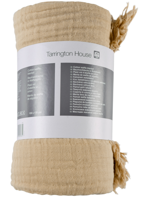 Tarrington House Плед бежевый муслин 100%, 130 x 170см