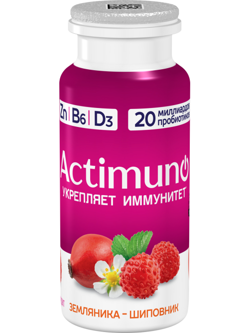 Напиток кисломолочный Actimuno земляника-шиповник 1.5%, 95г