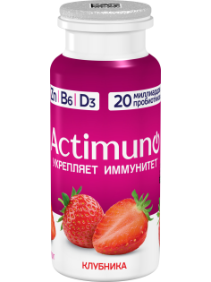 Напиток кисломолочный Actimuno клубника 1.5%, 95г