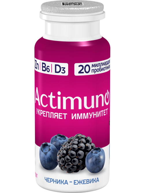 Напиток кисломолочный Actimuno черника-ежевика 1.5%, 95г