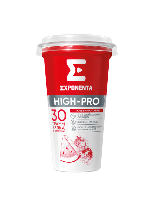 Напиток кисломолочный Exponenta High-pro Клубника-арбуз с высоким содержанием белка, 250г