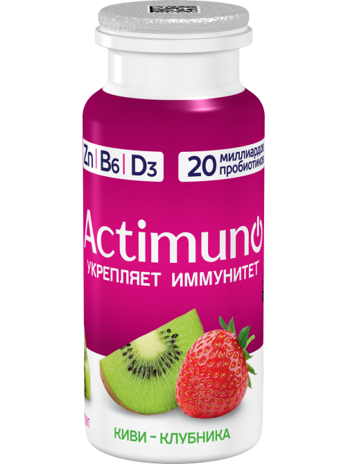 Напиток кисломолочный Actimuno клубника-киви 1.5%, 95г