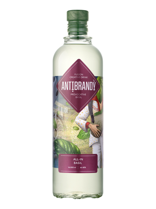 Напиток спиртной Antibrandy All-in Basil, 0.5л
