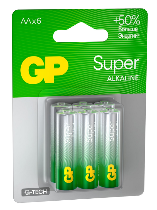 Батарейки GP Super AA, 6шт