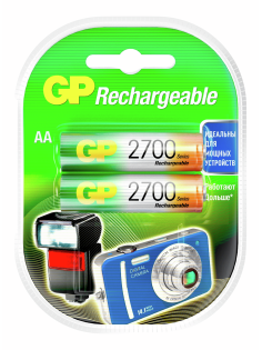Комплект аккумуляторов GP AA 2700MAH, 2шт