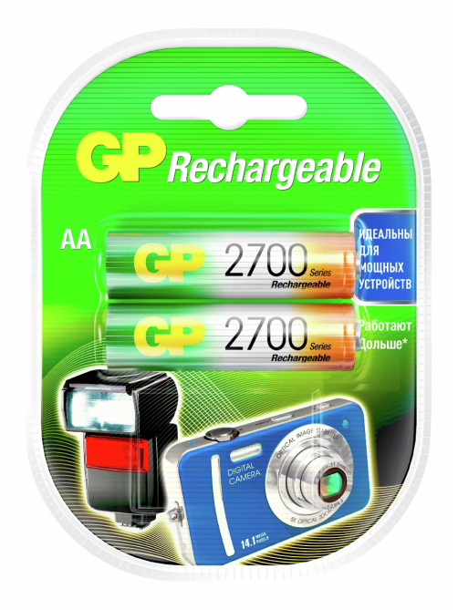 Комплект аккумуляторов GP AA 2700MAH, 2шт