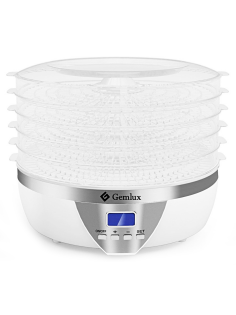 Сушка для фруктов и овощей Gemlux GL-FD-01R 5 прозрачных поддонов, 33.3 х 35.5 х 26.5см