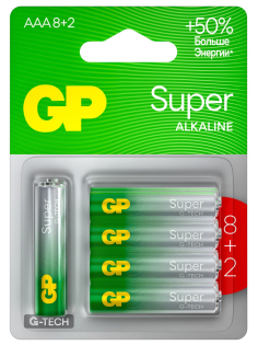 Батарейки GP Super Aaa, 8+2шт