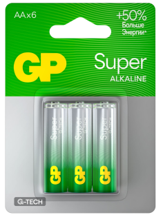 Батарейки GP Super AA, 6шт