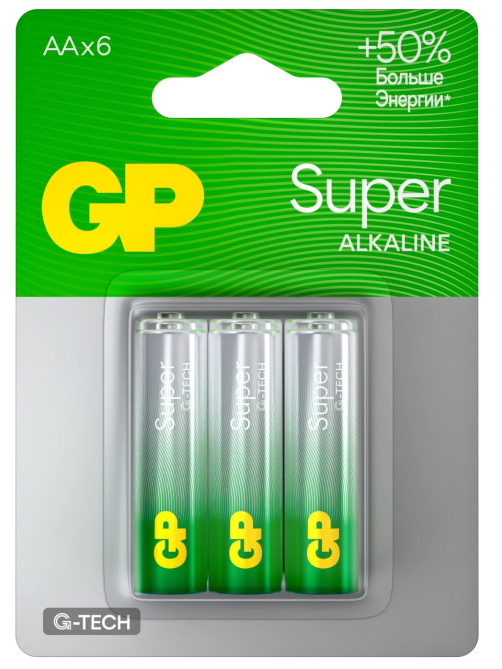 Батарейки GP Super AA, 6шт