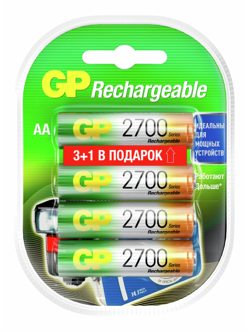 Аккумуляторы GP AA 2700мАч, 4шт