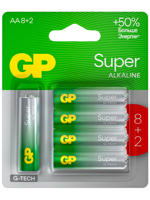 Батарейки GP Super AA (8+2), 10шт