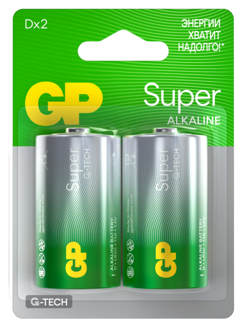 Батарейки GP Super D, 2шт
