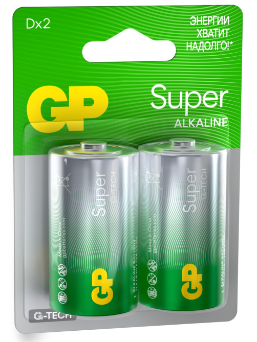 Батарейки GP Super D, 2шт