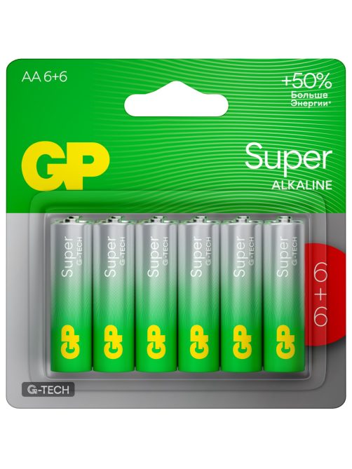 Батарейки GP Super LR6 AA, 12шт