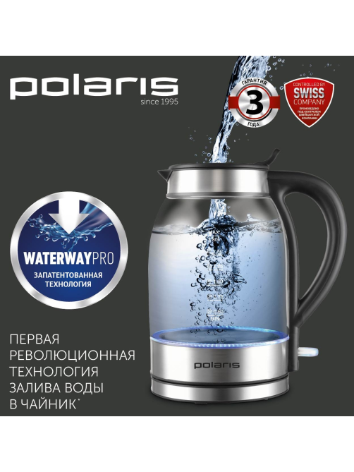 Чайник стеклянный Polaris PWK 1739CGL, 1.8л