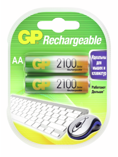 Комплект аккумуляторов GP AA 2100MAH, 2шт