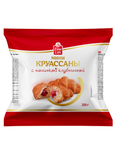 Fine Life Мини-круассаны с клубничной начинкой, 200г