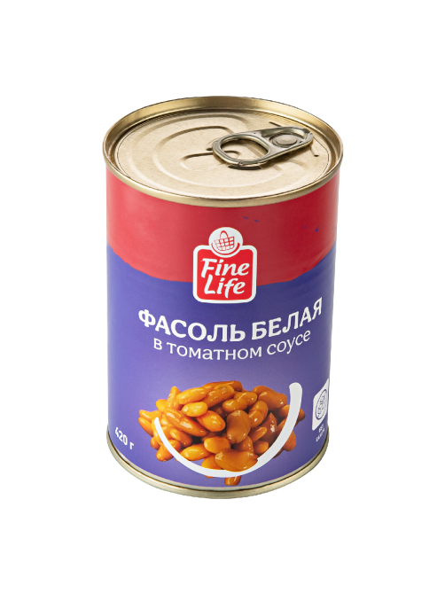Fine Life Фасоль белая в томатном соусе, 420г