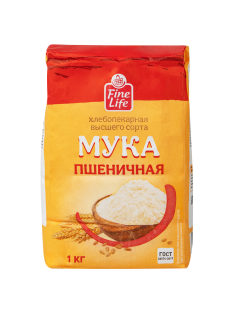 Fine Life Мука пшеничная хлебопекарная, 1кг