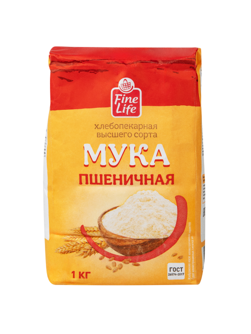 Fine Life Мука пшеничная хлебопекарная, 1кг