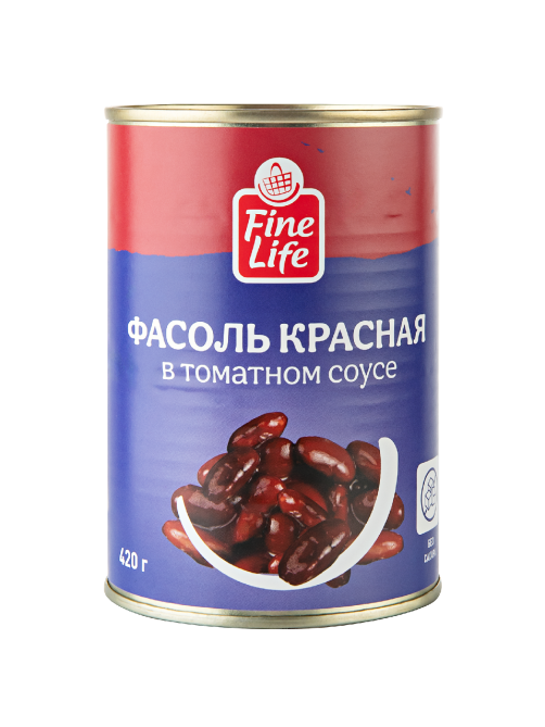 Fine Life Фасоль красная в томатном соусе, 420г