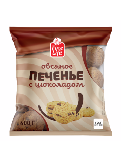 Fine Life Печенье овсяное с шоколадом, 400г