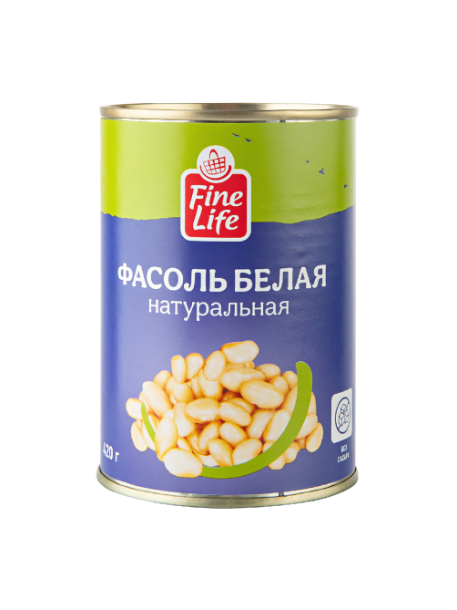 Fine Life Фасоль белая натуральная, 420г