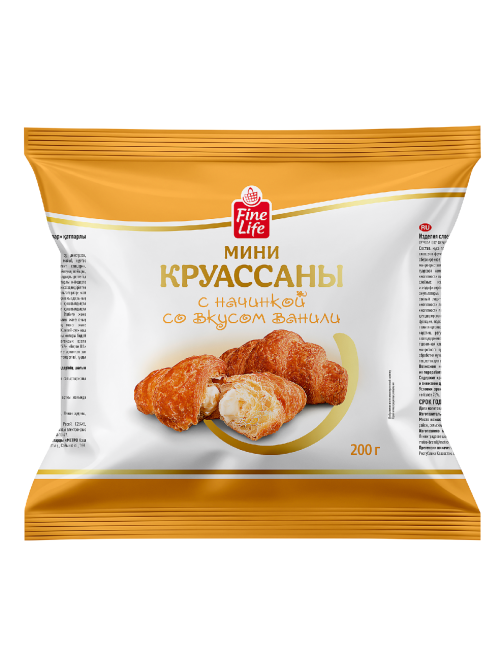 Fine Life Мини-круассаны с ванильной начинкой, 200г